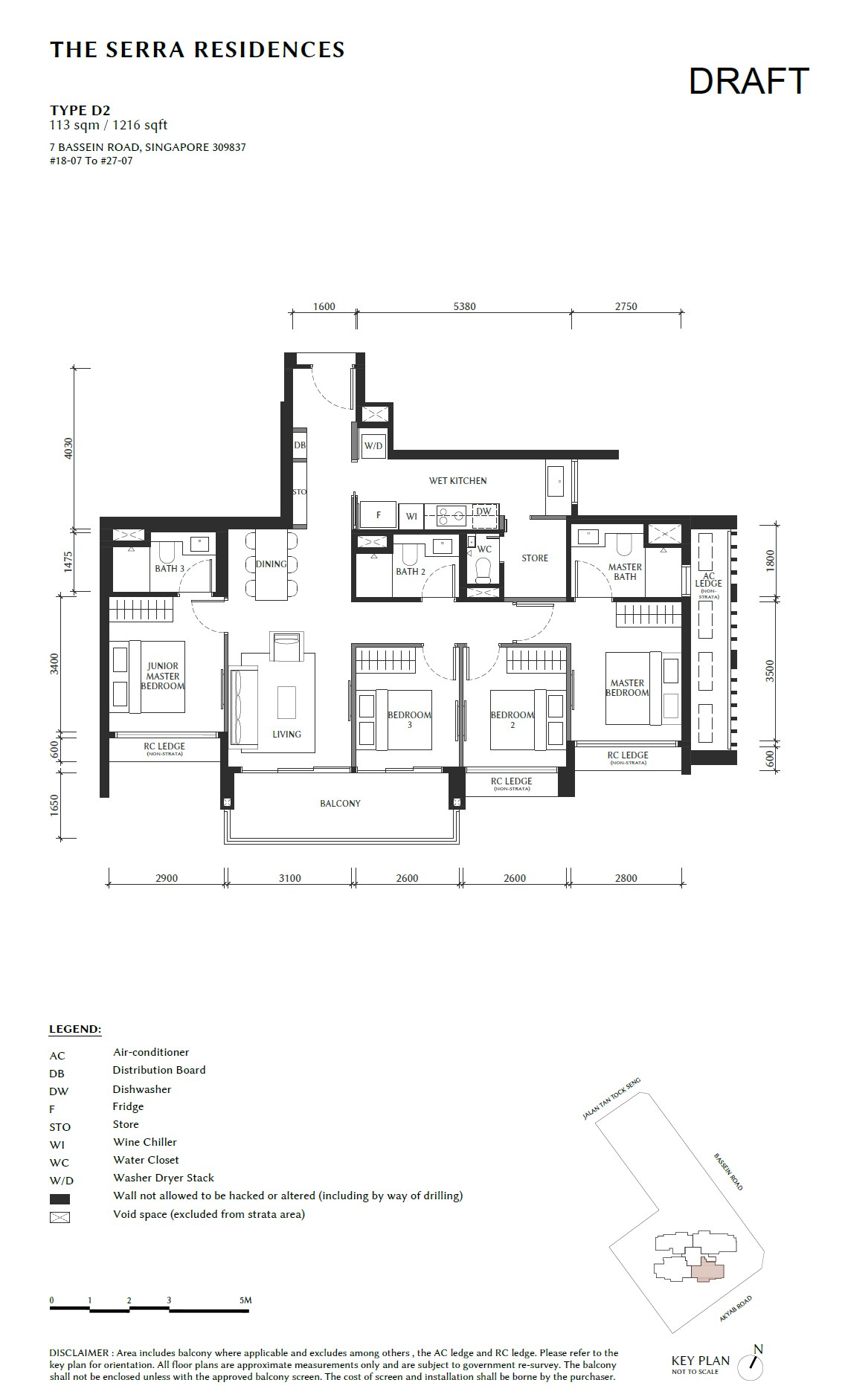The Summit Type D2 4 Bedroom floor plan, 1216 sqft