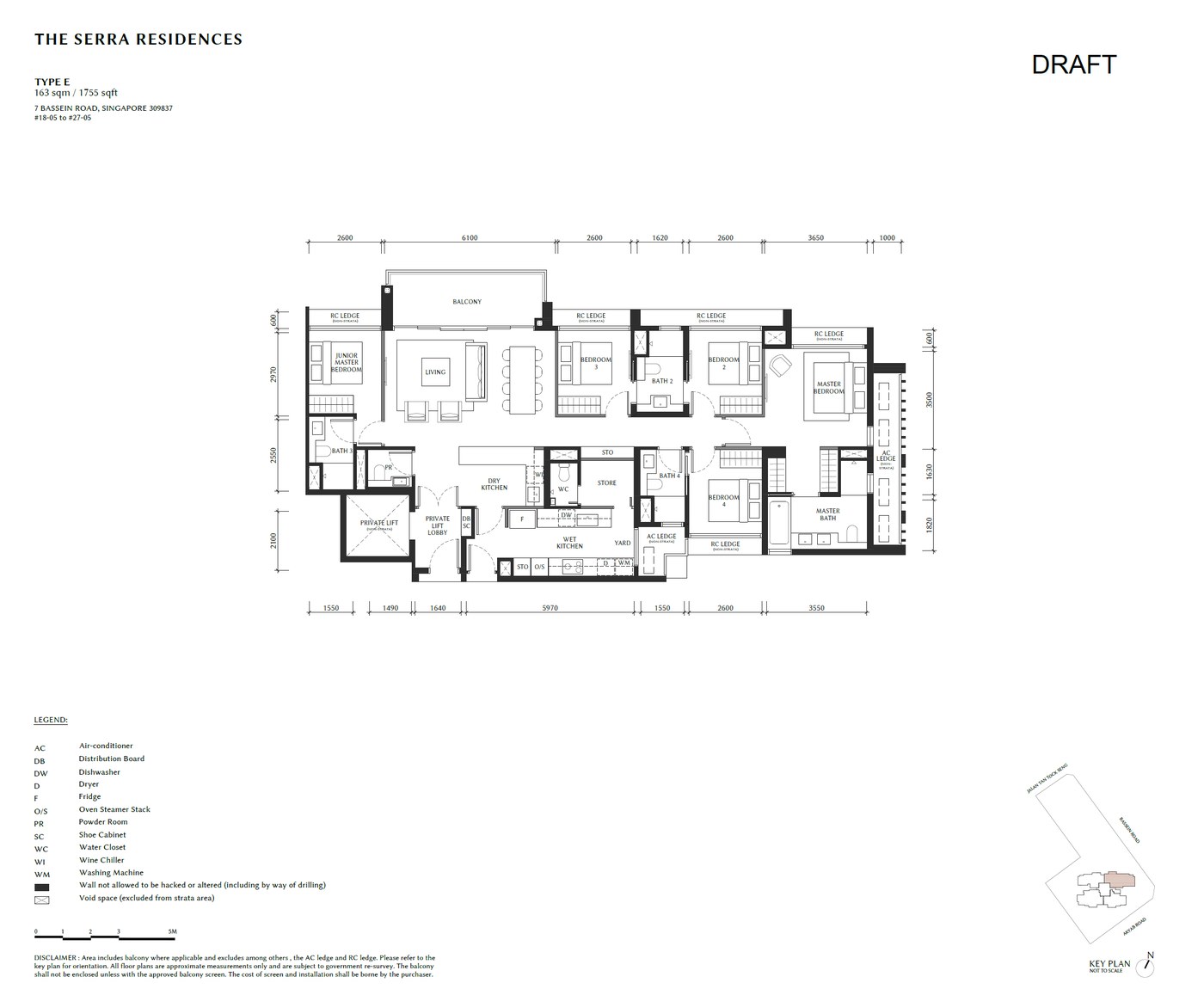 The Summit Type E 5 Bedroom Premium with Private Lift floor plan, 1755 sqft